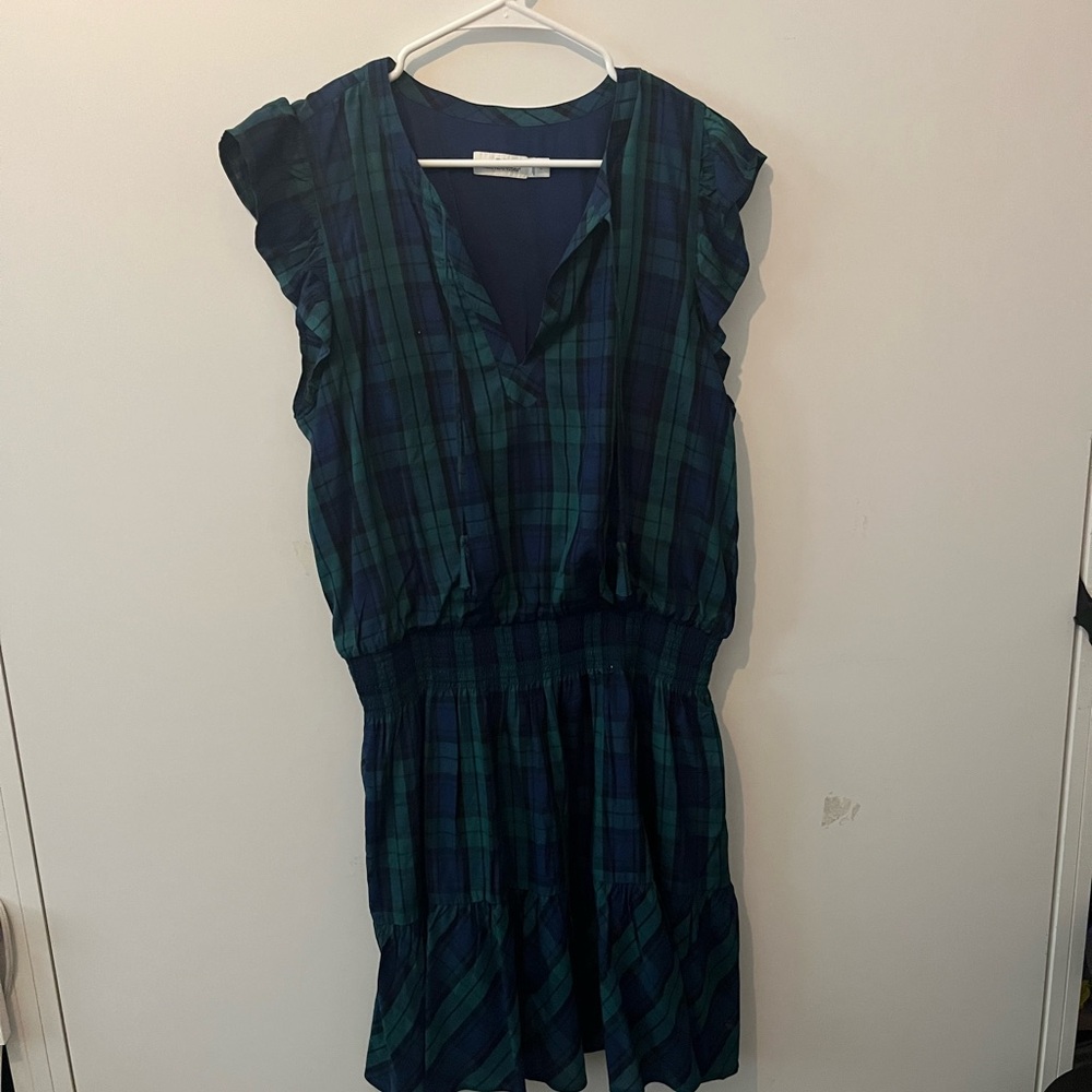 Vineyard Vines Mini Dress in Navy and Blue Tartan pattern